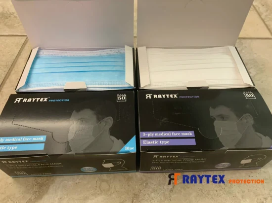 Raytex 11031 3 層不織布フェイスマスク、イヤーフック付き、工場から直接入手可能