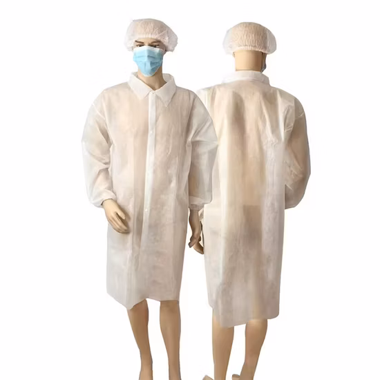 卸売の異なるサイズの青い PP 不織布製の隔離ガウン、ニット袖口付きの使い捨て隔離ガウン